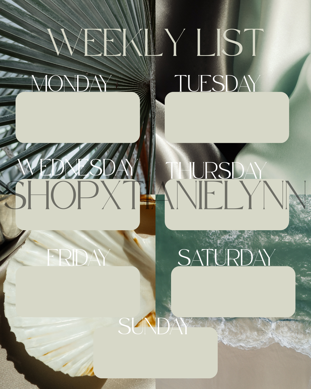 Tropical Weekly List